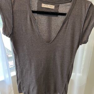 We The Free Charcoal V-Neck Short Sleeve Tee